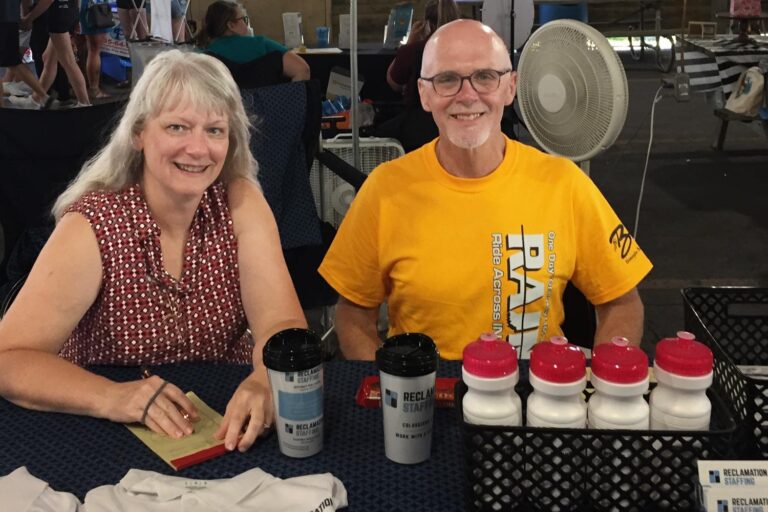Jeff and Sandy Williams at a Reclamation Staffing booth